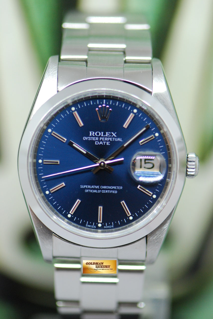 [SOLD] ROLEX OYSTER PERPETUAL DATE 34mm BLUE 15200 (MINT)