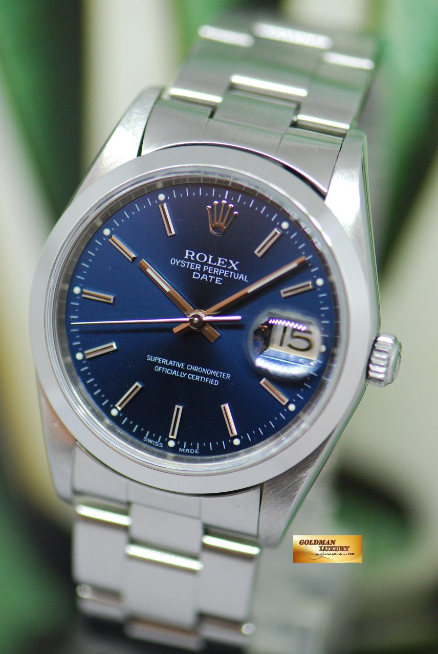 [SOLD] ROLEX OYSTER PERPETUAL DATE 34mm BLUE 15200 (MINT)