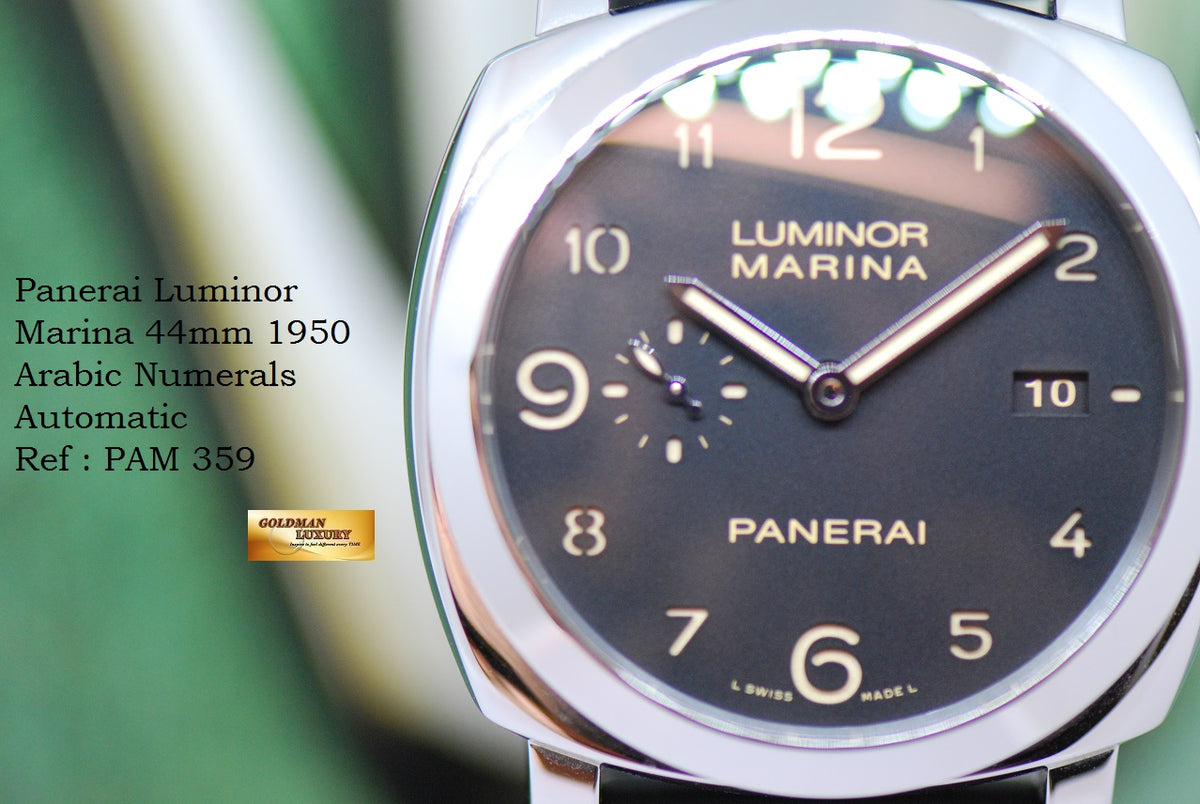 [SOLD] PANERAI LUMINOR MARINA 44mm 1950 ARABIC NUMERALS AUTOMATIC PAM 359 (MINT)