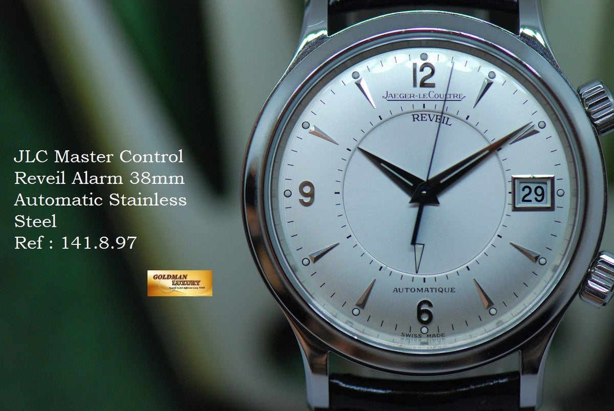 [SOLD] JLC MASTER CONTROL REVEIL ALARM 38mm STAINLESS STEEL AUTOMATIC 141.8.97 (NEAR MINT)