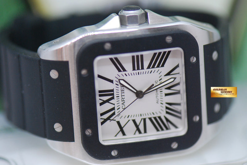 SOLD CARTIER SANTOS 100 XL RUBBER STAINLESS STEEL AUTOMATIC 2656