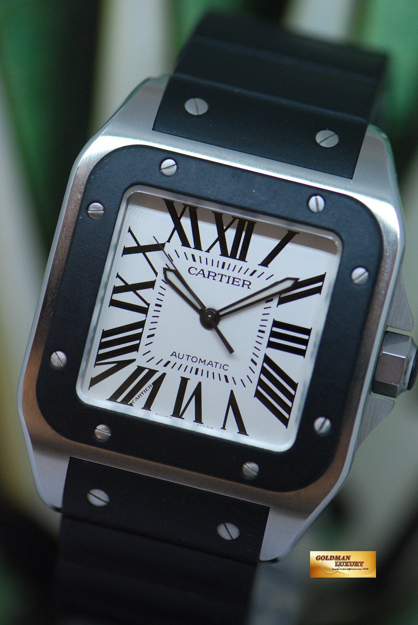[SOLD] CARTIER SANTOS 100 XL RUBBER STAINLESS STEEL AUTOMATIC 2656 (MINT)