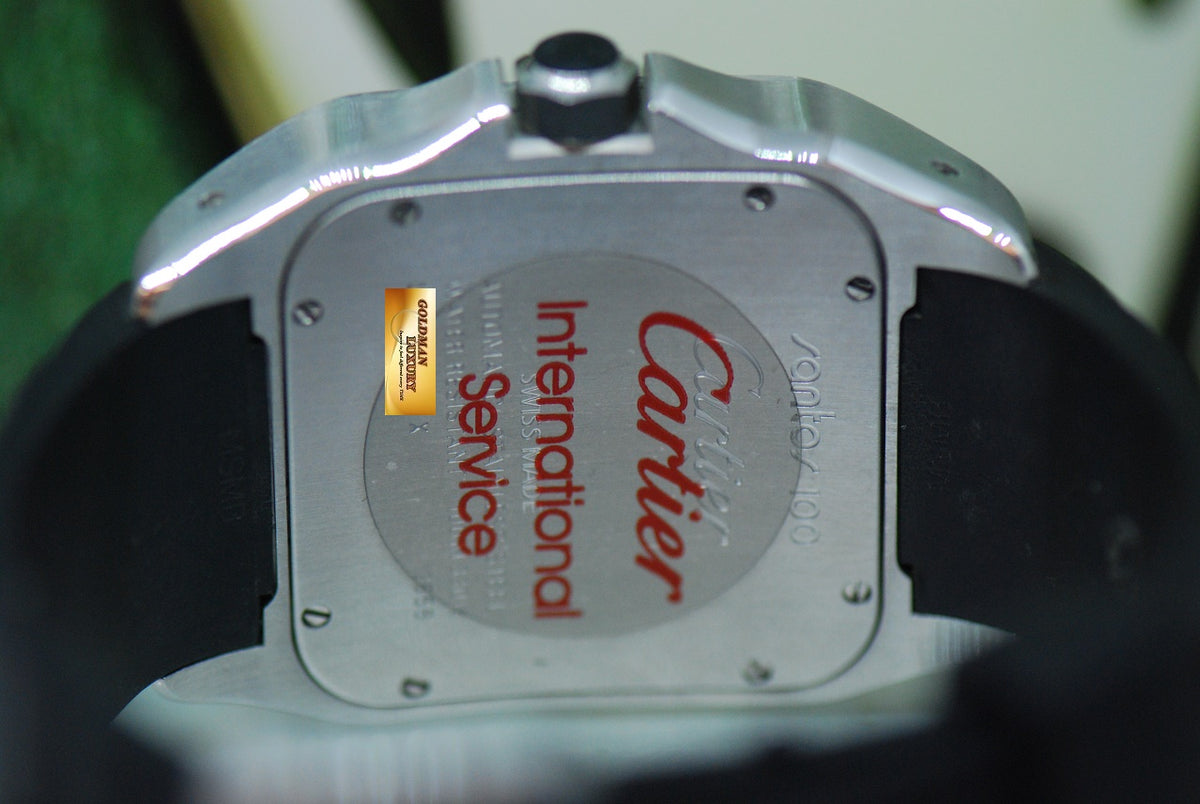 [SOLD] CARTIER SANTOS 100 XL RUBBER STAINLESS STEEL AUTOMATIC 2656 (MINT)