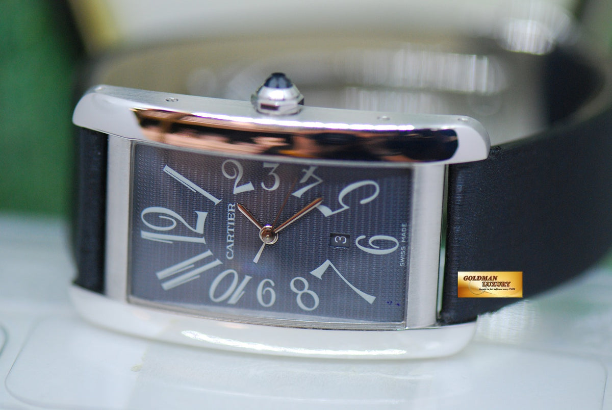 [SOLD] CARTIER TANK AMERICAINE LARGE 18K WHITE GOLD AUTOMATIC GREY DIAL 1741 (NEAR MINT)