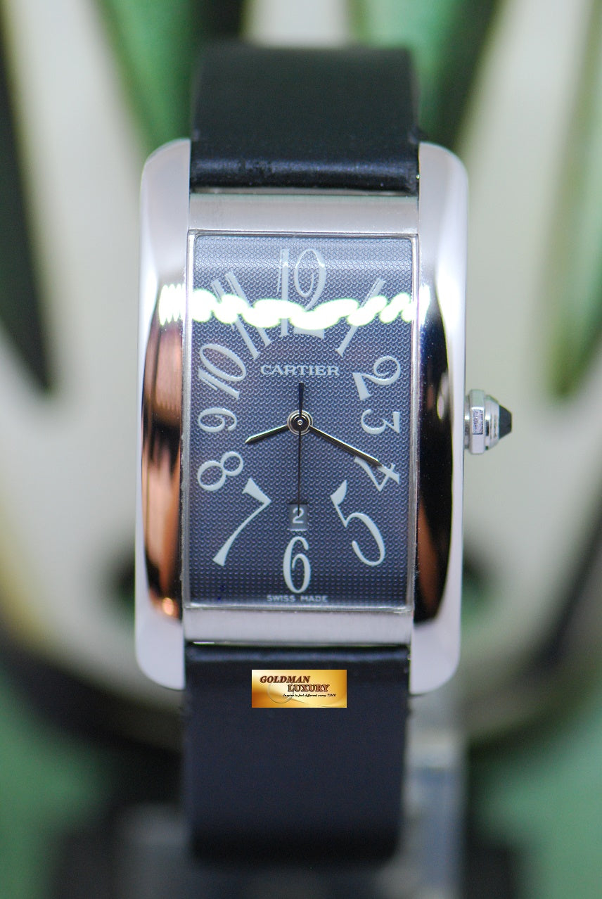 [SOLD] CARTIER TANK AMERICAINE LARGE 18K WHITE GOLD AUTOMATIC GREY DIAL 1741 (NEAR MINT)
