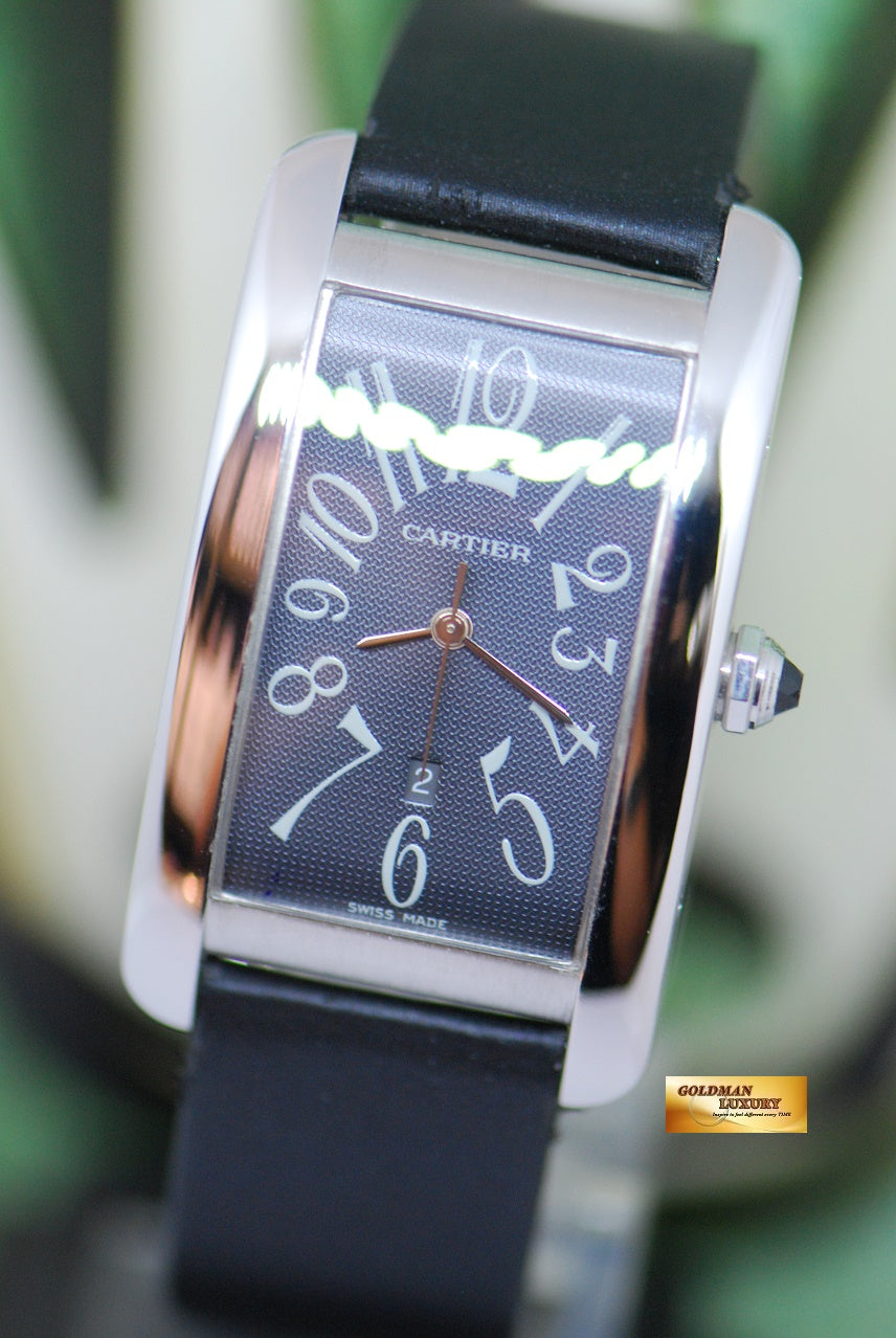[SOLD] CARTIER TANK AMERICAINE LARGE 18K WHITE GOLD AUTOMATIC GREY DIAL 1741 (NEAR MINT)