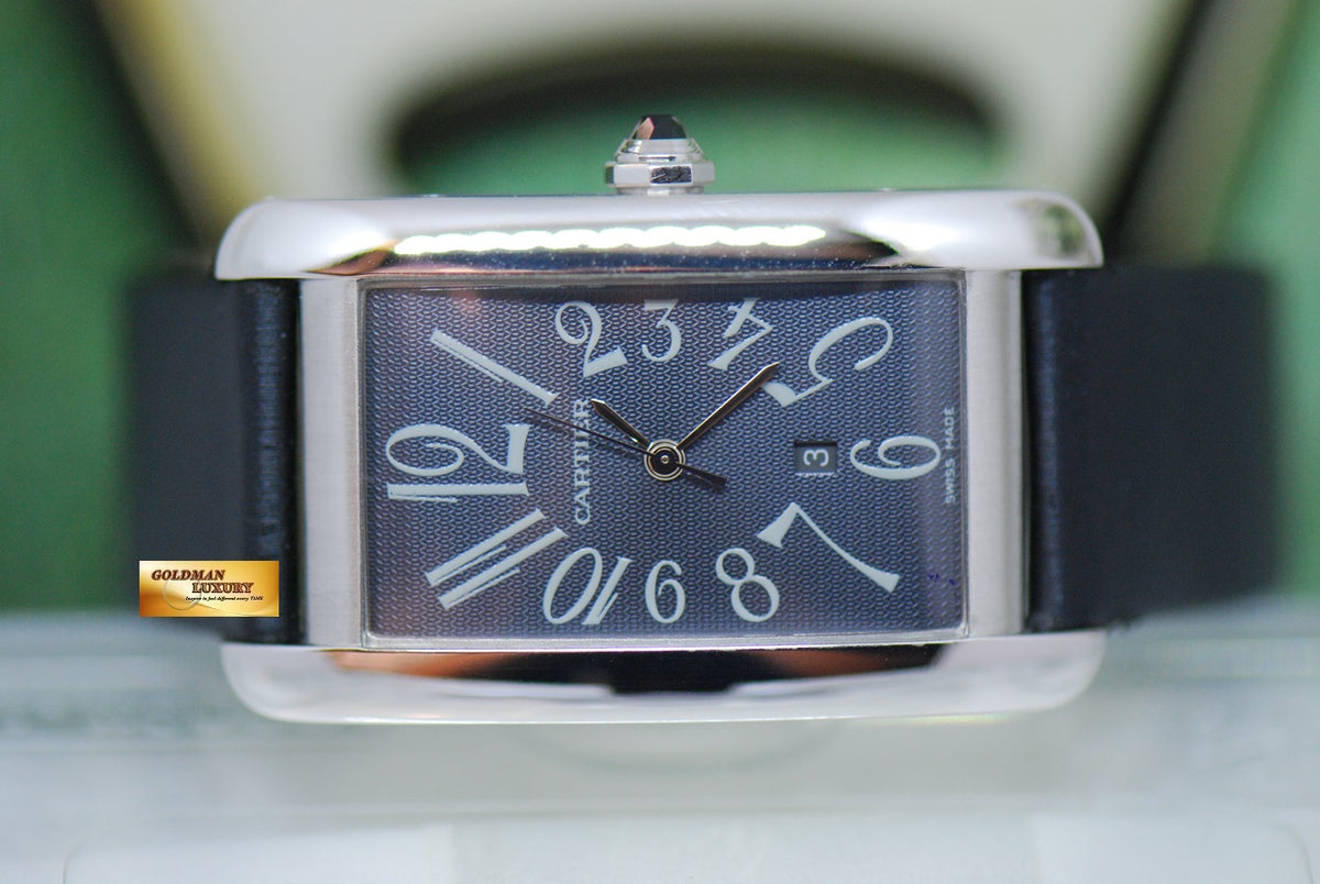 [SOLD] CARTIER TANK AMERICAINE LARGE 18K WHITE GOLD AUTOMATIC GREY DIAL 1741 (NEAR MINT)
