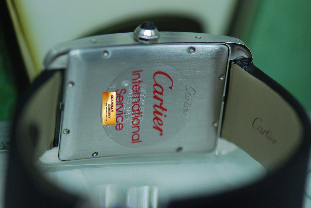 [SOLD] CARTIER TANK AMERICAINE LARGE 18K WHITE GOLD AUTOMATIC GREY DIAL 1741 (NEAR MINT)