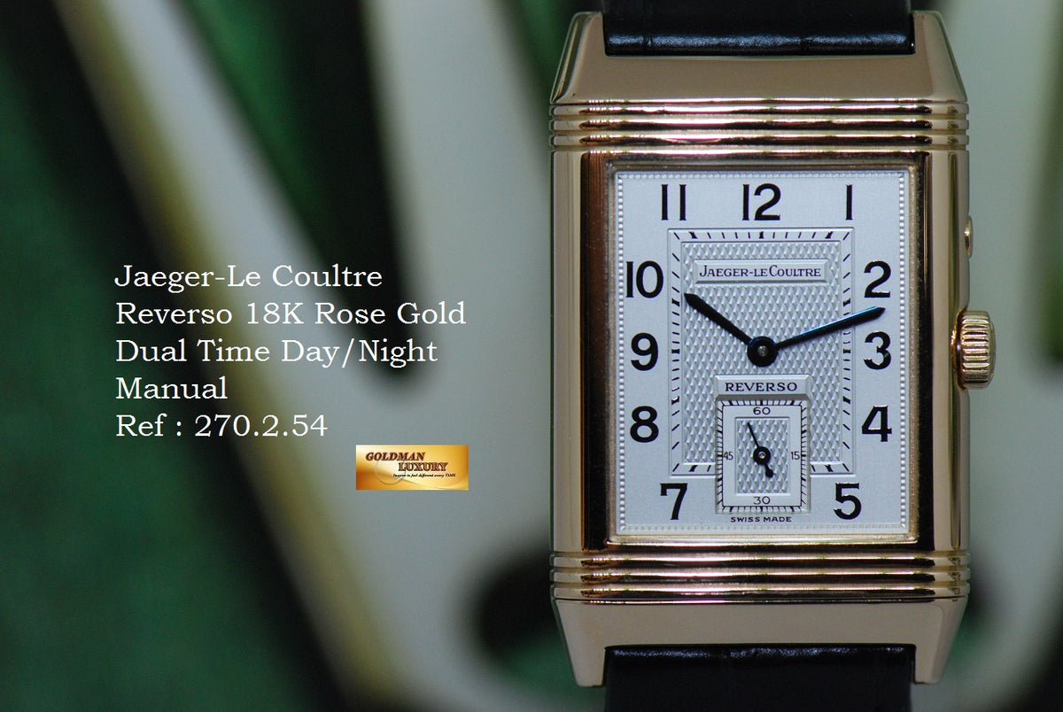 [SOLD] JLC REVERSO DUAL TIME DAY/NIGHT 18K ROSE GOLD MANUAL 270.2.54 (NEAR MINT)