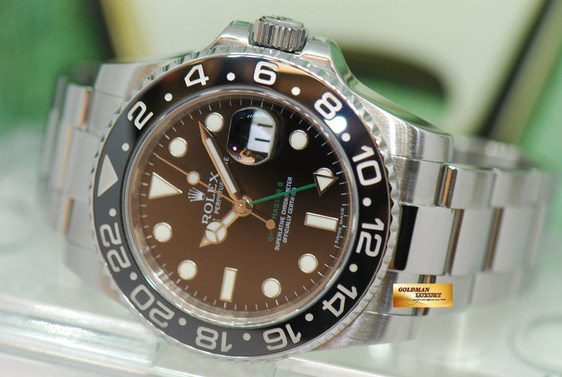 SOLD ROLEX OYSTER PERPETUAL GMT MASTER II CERAMIC BLACK BEZEL 116710 Goldman Luxury