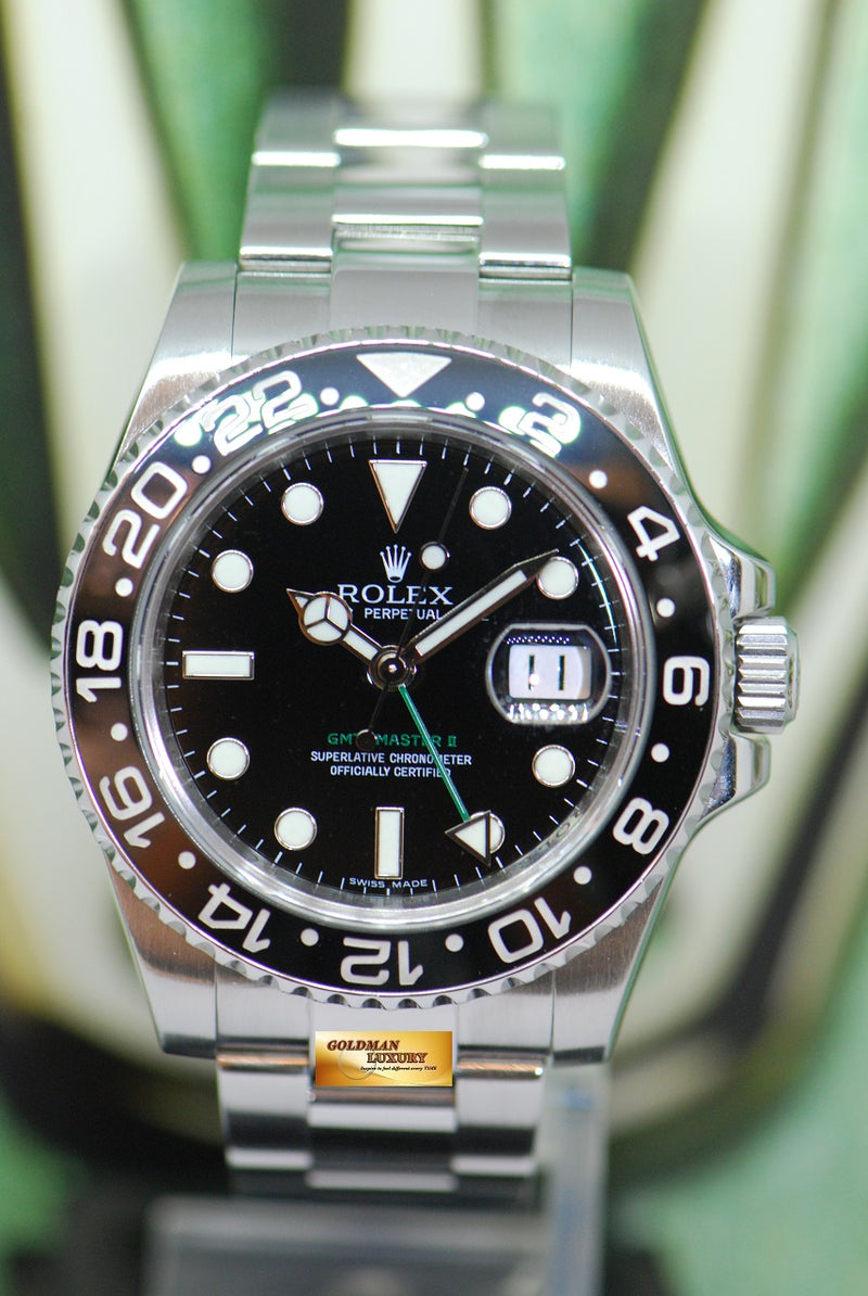 SOLD ROLEX OYSTER PERPETUAL GMT MASTER II CERAMIC BLACK BEZEL