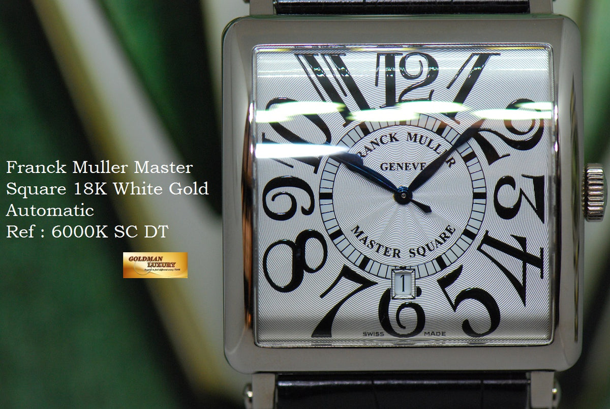 [SOLD] FRANCK MULLER MASTER SQUARE 18K WHITE GOLD LARGE AUTOMATIC 6000K SC DT (NEAR MINT)