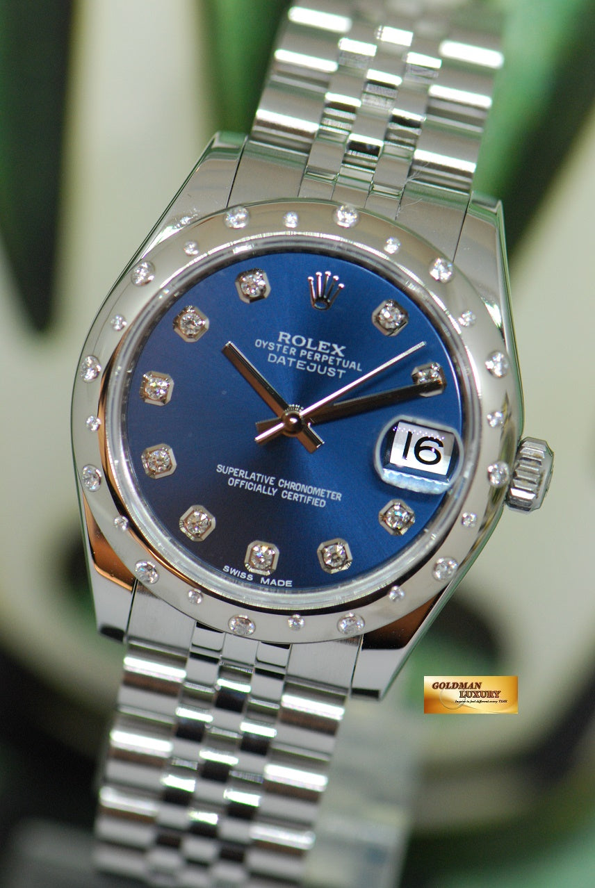 [SOLD] ROLEX OYSTER PERPETUAL DATEJUST BOYSIZE 31mm SS DIAMOND DIAL & BEZEL 178344 (MINT)