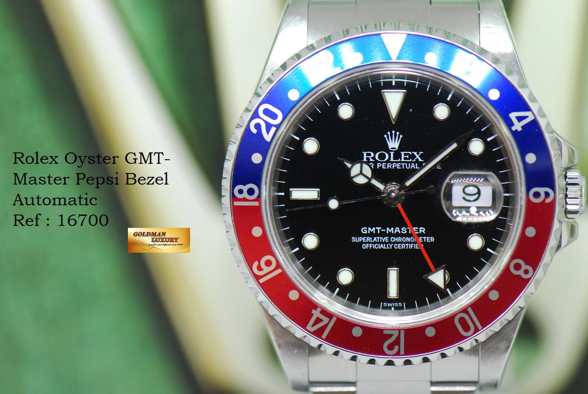 [SOLD] ROLEX OYSTER PERPETUAL GMT-MASTER I “PEPSI BEZEL” 16700 (MINT)