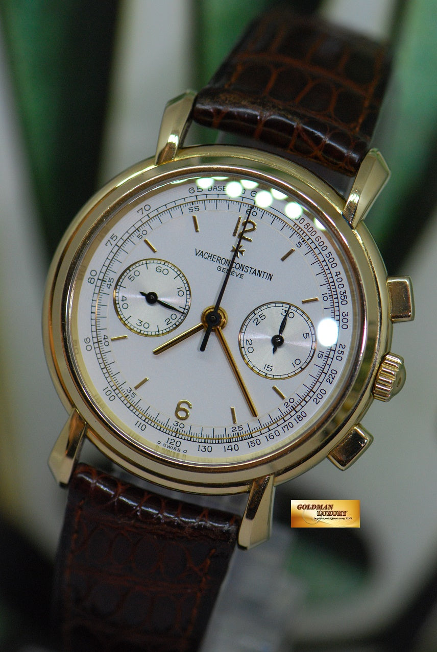 [SOLD] VACHERON CONSTANTIN LES HISTORIQUE 18K YELLOW GOLD “RETRO” CHRONOGRAPH MANUAL 47101 (NEAR MINT)
