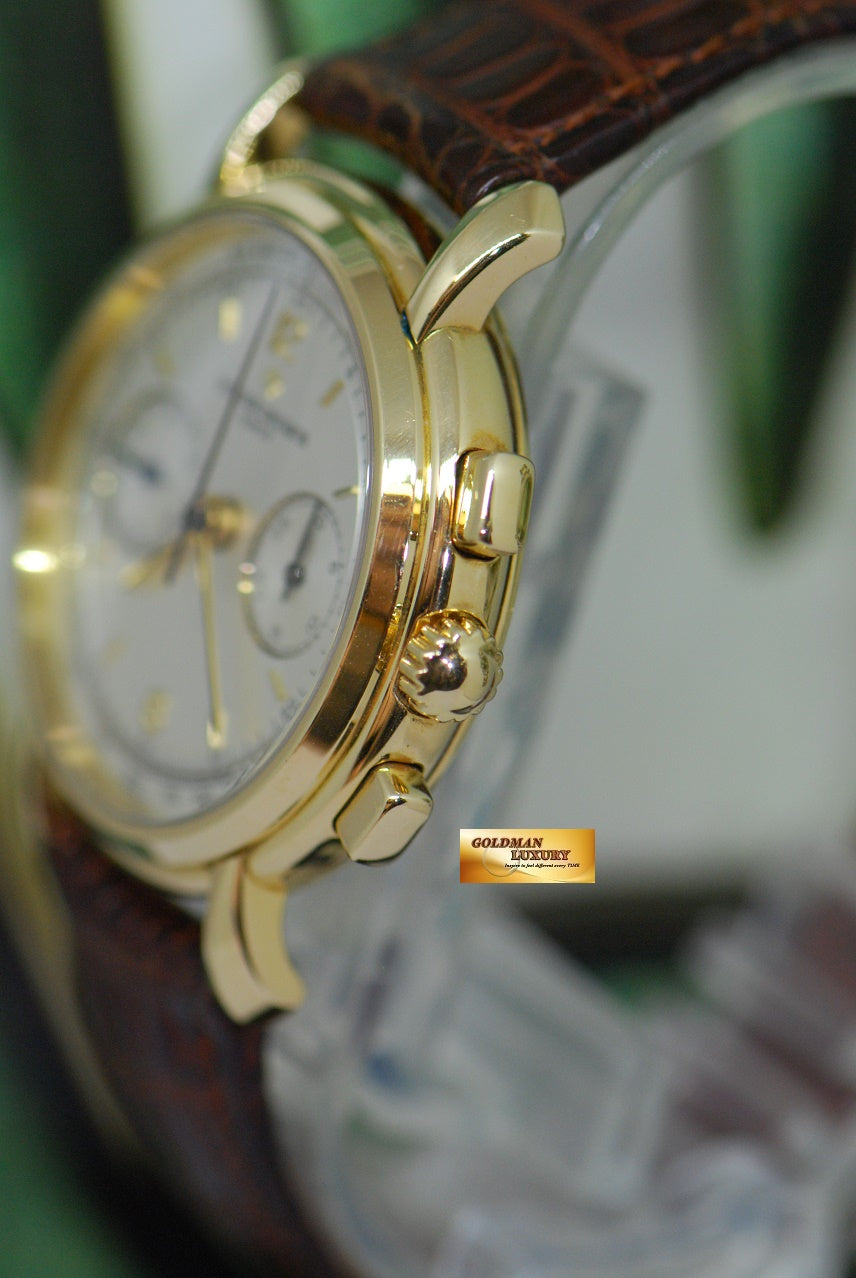 [SOLD] VACHERON CONSTANTIN LES HISTORIQUE 18K YELLOW GOLD “RETRO” CHRONOGRAPH MANUAL 47101 (NEAR MINT)