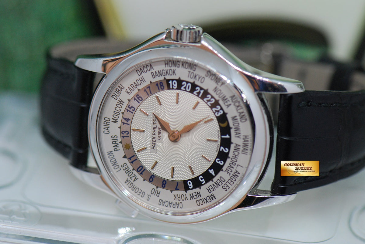 [SOLD] PATEK PHILIPPE COMPLICATION WORLD TIME 18K WHITE GOLD 37mm AUTOMATIC 5110G (NEAR MINT)