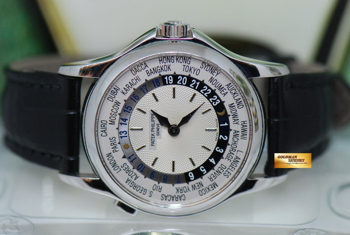 [SOLD] PATEK PHILIPPE COMPLICATION WORLD TIME 18K WHITE GOLD 37mm AUTOMATIC 5110G (NEAR MINT)