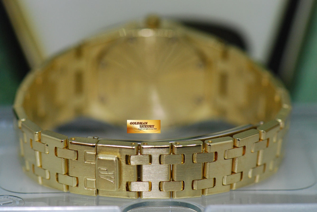 [SOLD] AUDEMARS PIGUET ROYAL OAK 18K YELLOW GOLD DIAMOND DIAL & BEZEL 24mm LADIES QUARTZ (NEAR MINT)