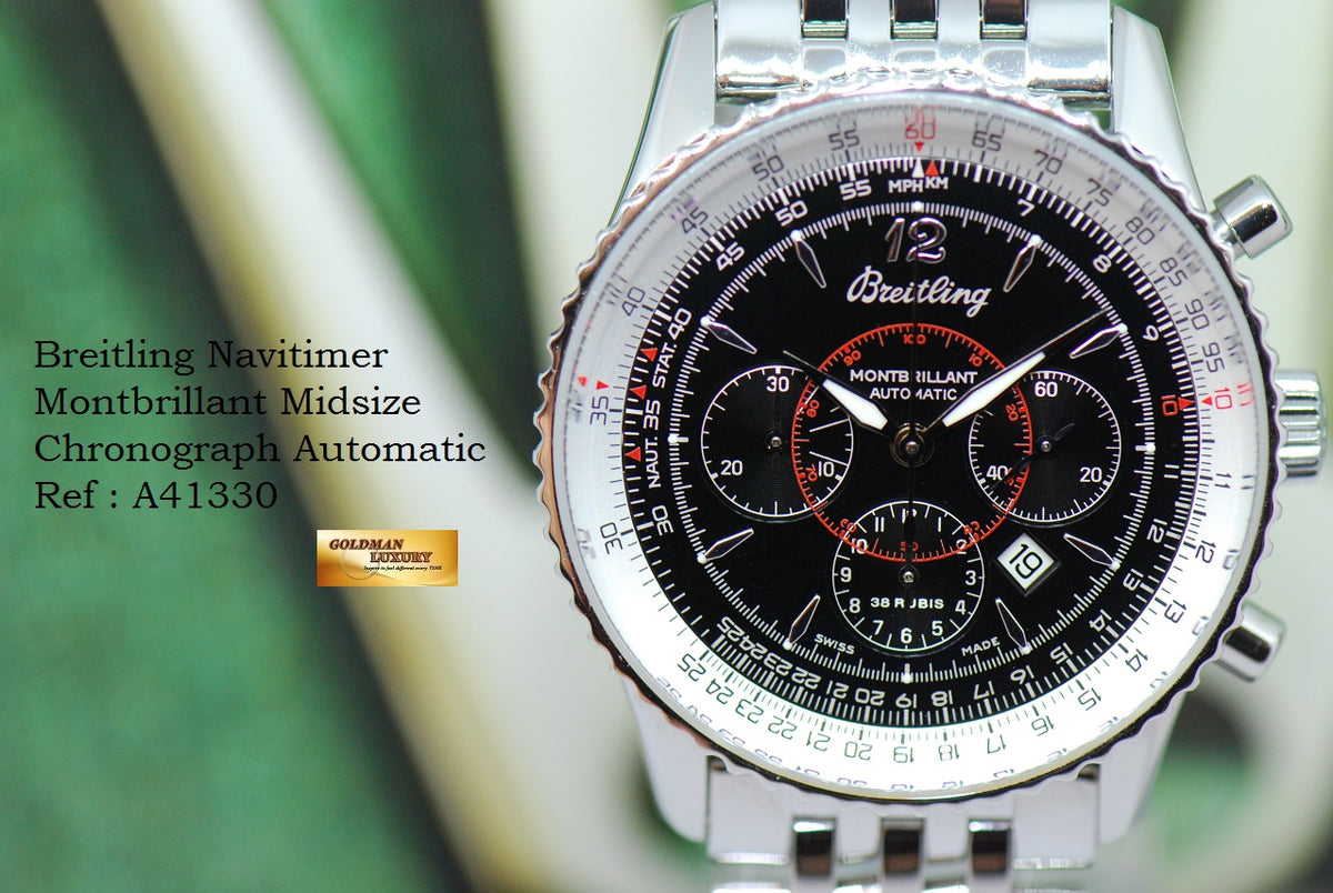 [SOLD] BREITLING NAVITIMER MONTBRILLANT MIDSIZE CHRONOGRAPH 37mm AUTOMATIC A41330 (NEAR MINT)