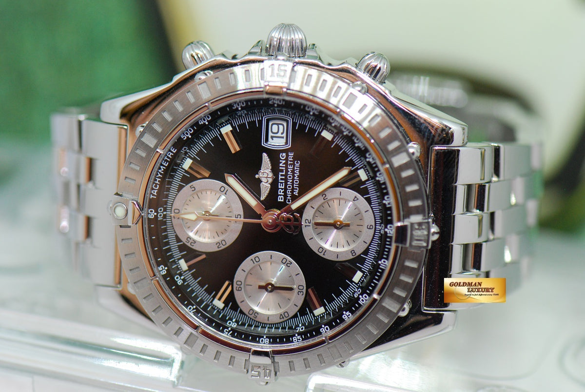 [SOLD] BREITLING CHRONOMAT CHRONOGRAPH SS 39mm BLACK AUTOMATIC A13352 (NEAR MINT)