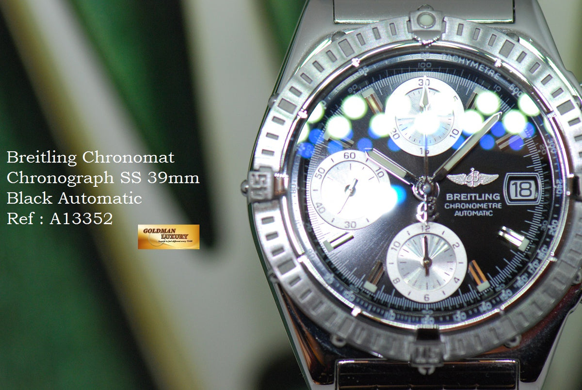 [SOLD] BREITLING CHRONOMAT CHRONOGRAPH SS 39mm BLACK AUTOMATIC A13352 (NEAR MINT)