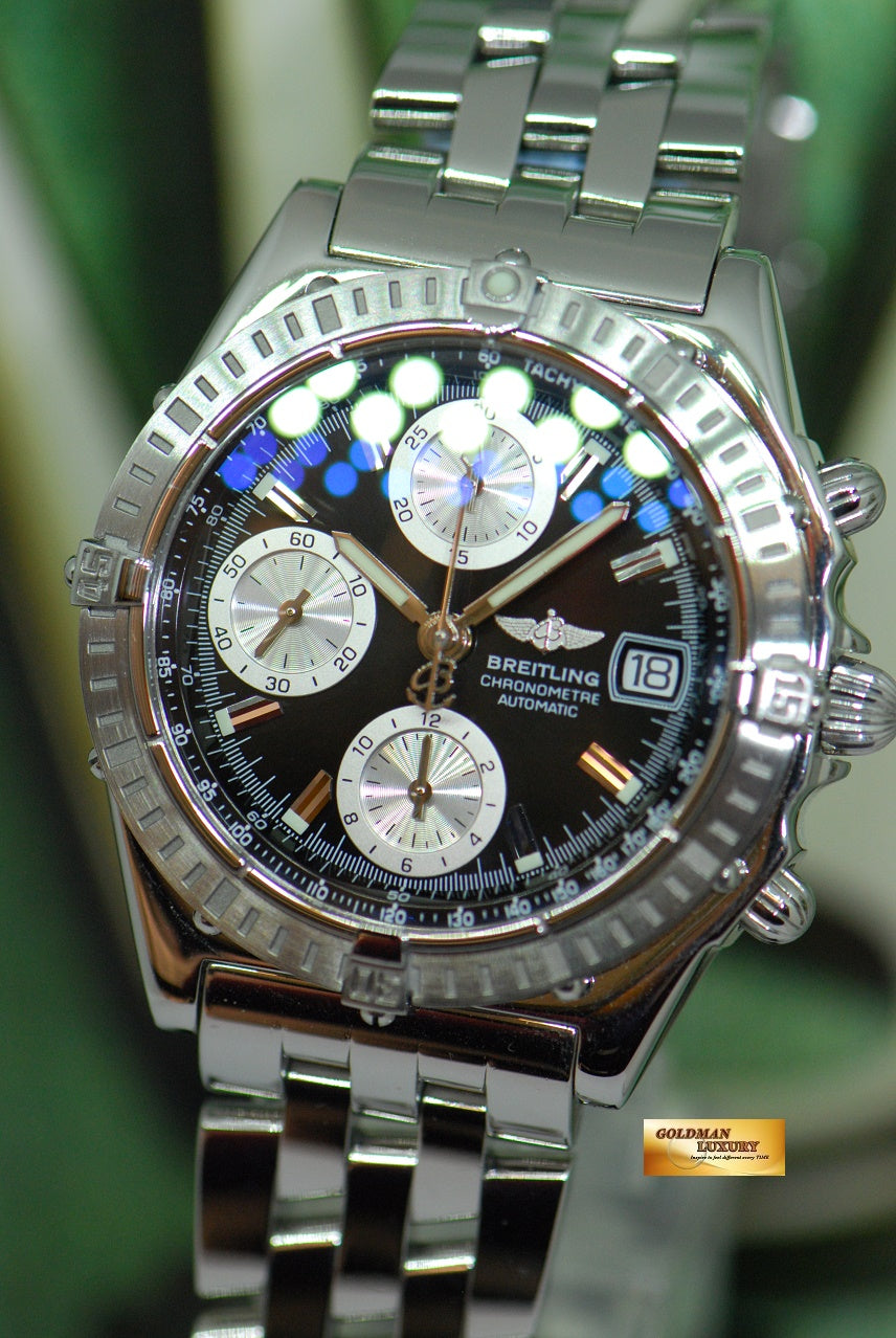 [SOLD] BREITLING CHRONOMAT CHRONOGRAPH SS 39mm BLACK AUTOMATIC A13352 (NEAR MINT)
