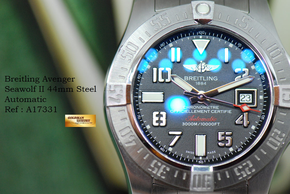 [SOLD] BREITLING AVENGER SEAWOLF II 44mm STEEL AUTOMATIC A17331 (MINT)
