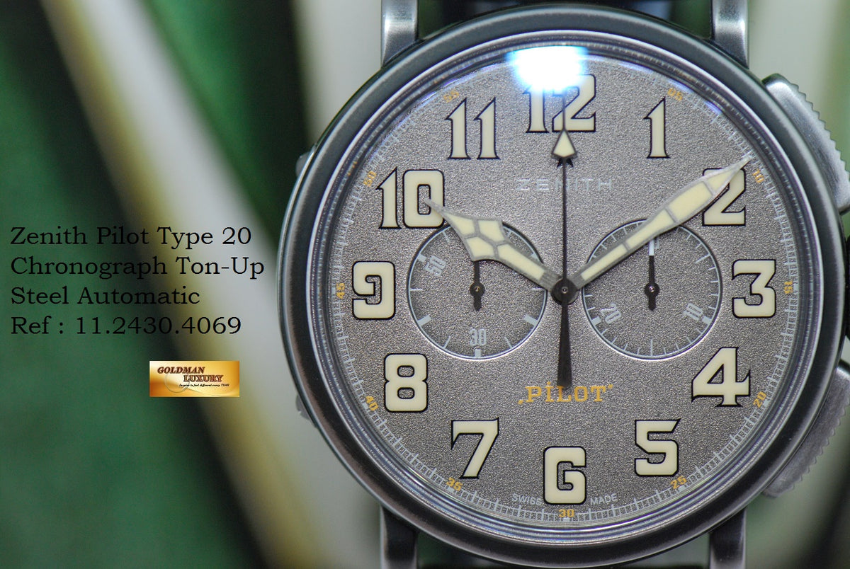 [SOLD] ZENITH PILOT TYPE 20 CHRONOGRAPH SS TON-UP AUTOMATIC 11.2430.4069 (MINT)