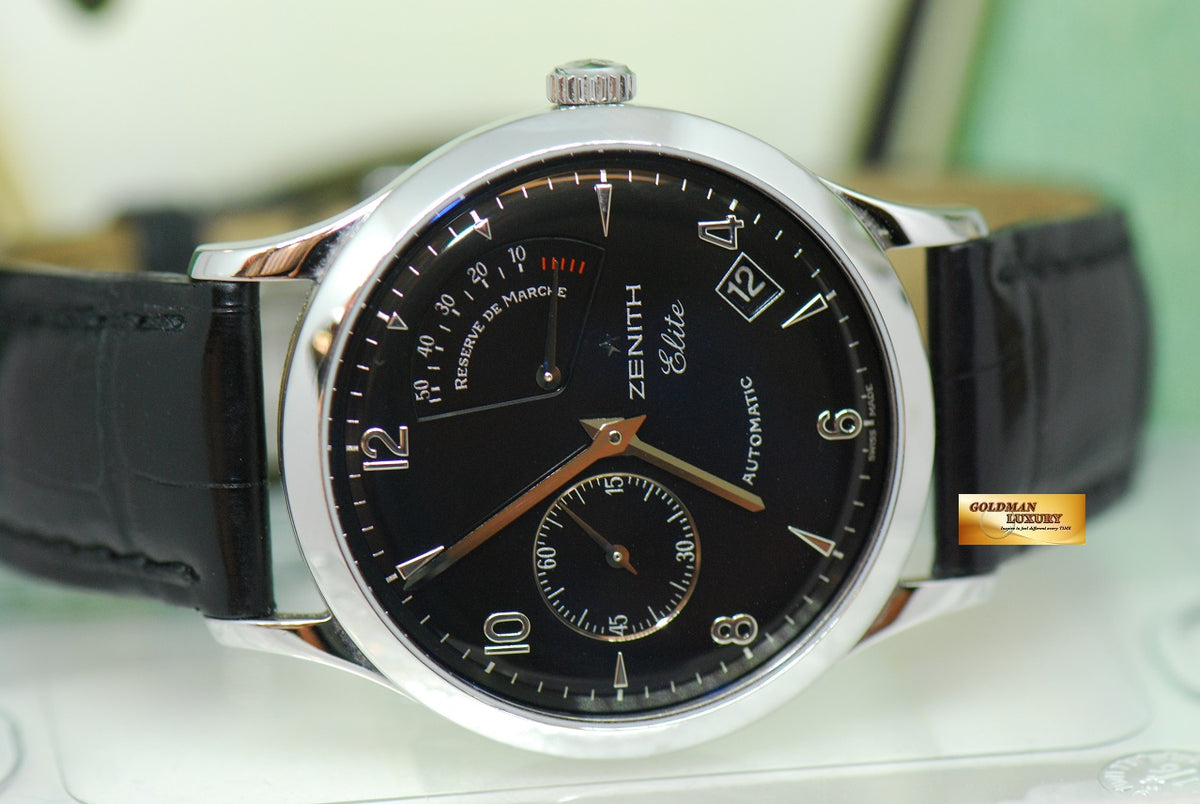 [SOLD] ZENITH CLASS ELITE RESERVE De MARCHE 37mm BLACK AUTOMATIC 03.1125.685 (NEAR MINT)
