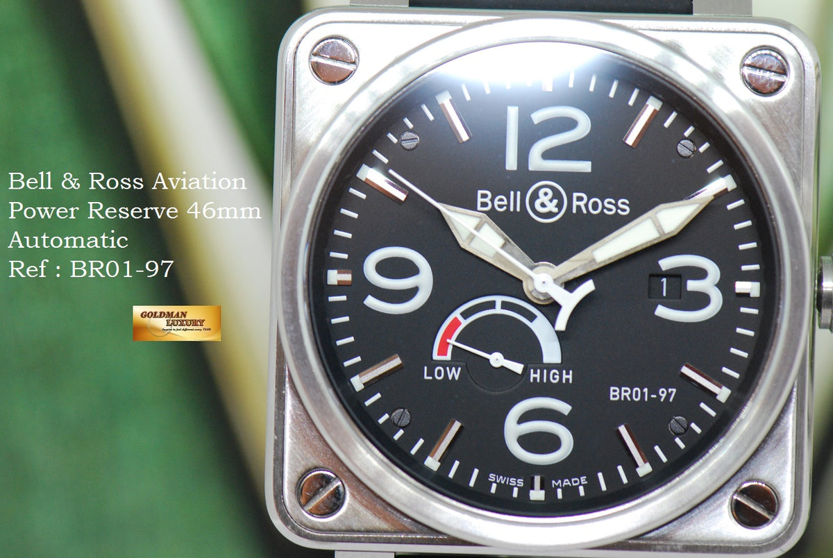[SOLD] BELL & ROSS AVIATION POWER RESERVE 46mm SS AUTOMATIC BR01-97 (MINT)