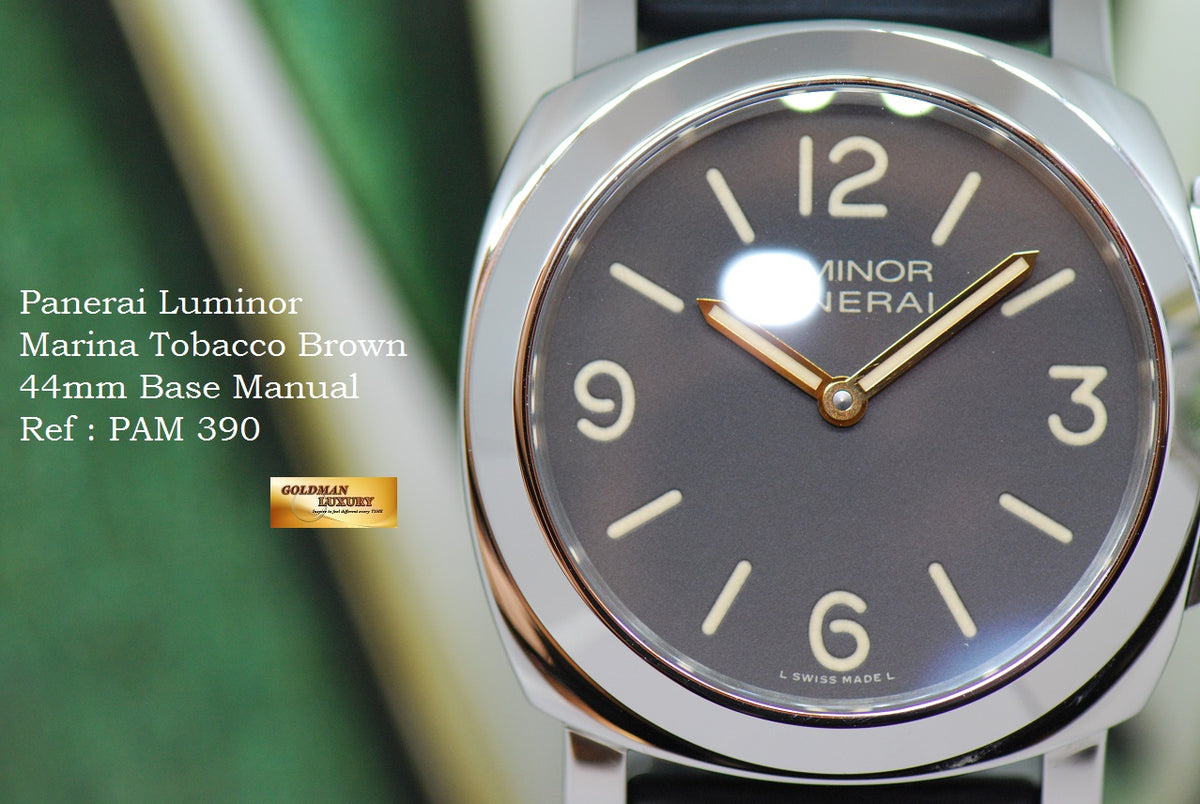 [SOLD] PANERAI LUMINOR MARINA 44mm TOBACCO BROWN DIAL PAM 390 MANUAL (MINT)