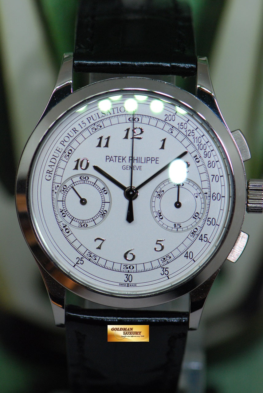 [SOLD] PATEK PHILIPPE COMPLICATION CHRONOGRAPH 18K WHITE GOLD MANUAL 5170G-01 (MINT)