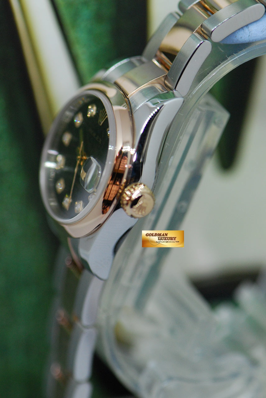 [SOLD] ROLEX OYSTER DATEJUST 26mm HALF-ROSE GOLD BLACK COMPUTER DIAMOND DIAL 179161 (MINT)