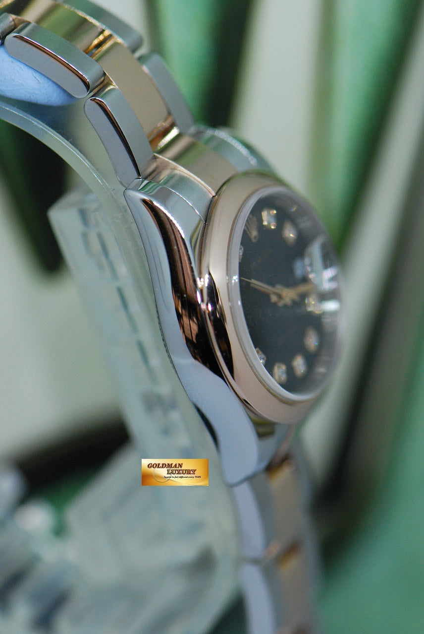 [SOLD] ROLEX OYSTER DATEJUST 26mm HALF-ROSE GOLD BLACK COMPUTER DIAMOND DIAL 179161 (MINT)