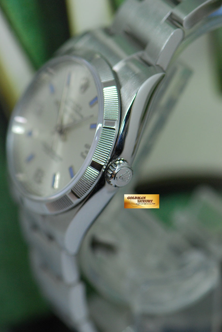 [SOLD] ROLEX OYSTER AIR-KING 34mm “ENGINE-TURN BEZEL” SILVER AUTOMATIC 114210 (MINT)