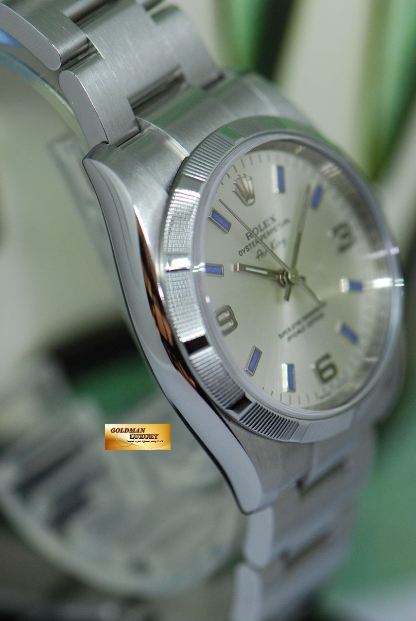 [SOLD] ROLEX OYSTER AIR-KING 34mm “ENGINE-TURN BEZEL” SILVER AUTOMATIC 114210 (MINT)