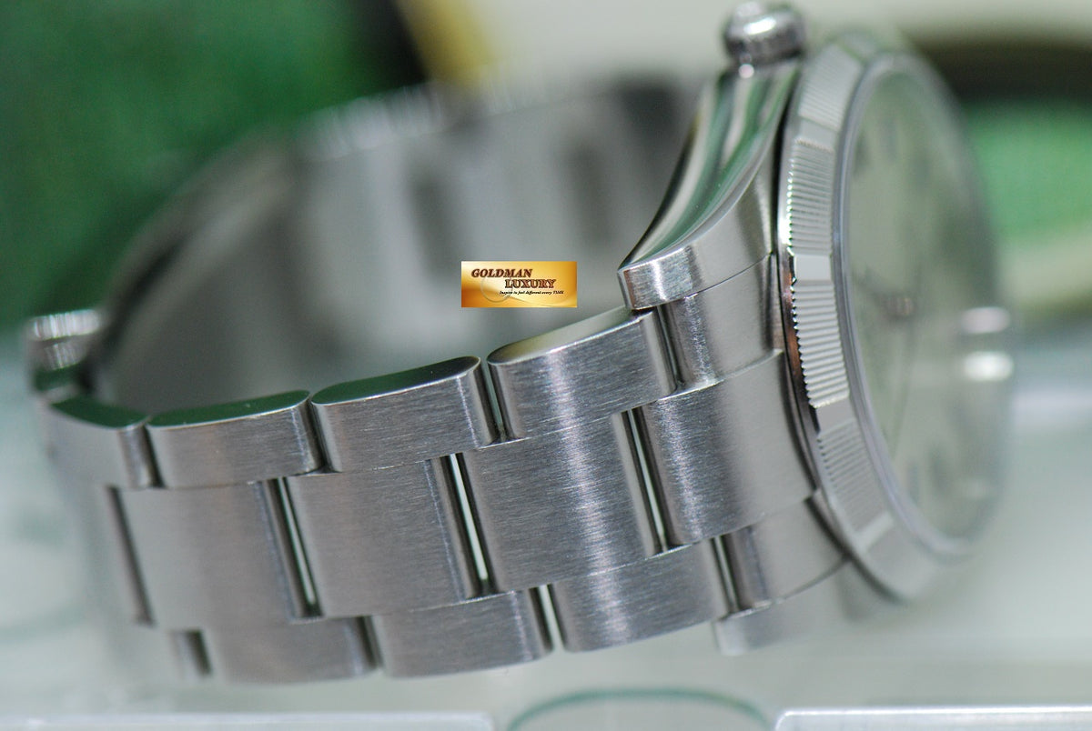 [SOLD] ROLEX OYSTER AIR-KING 34mm “ENGINE-TURN BEZEL” SILVER AUTOMATIC 114210 (MINT)