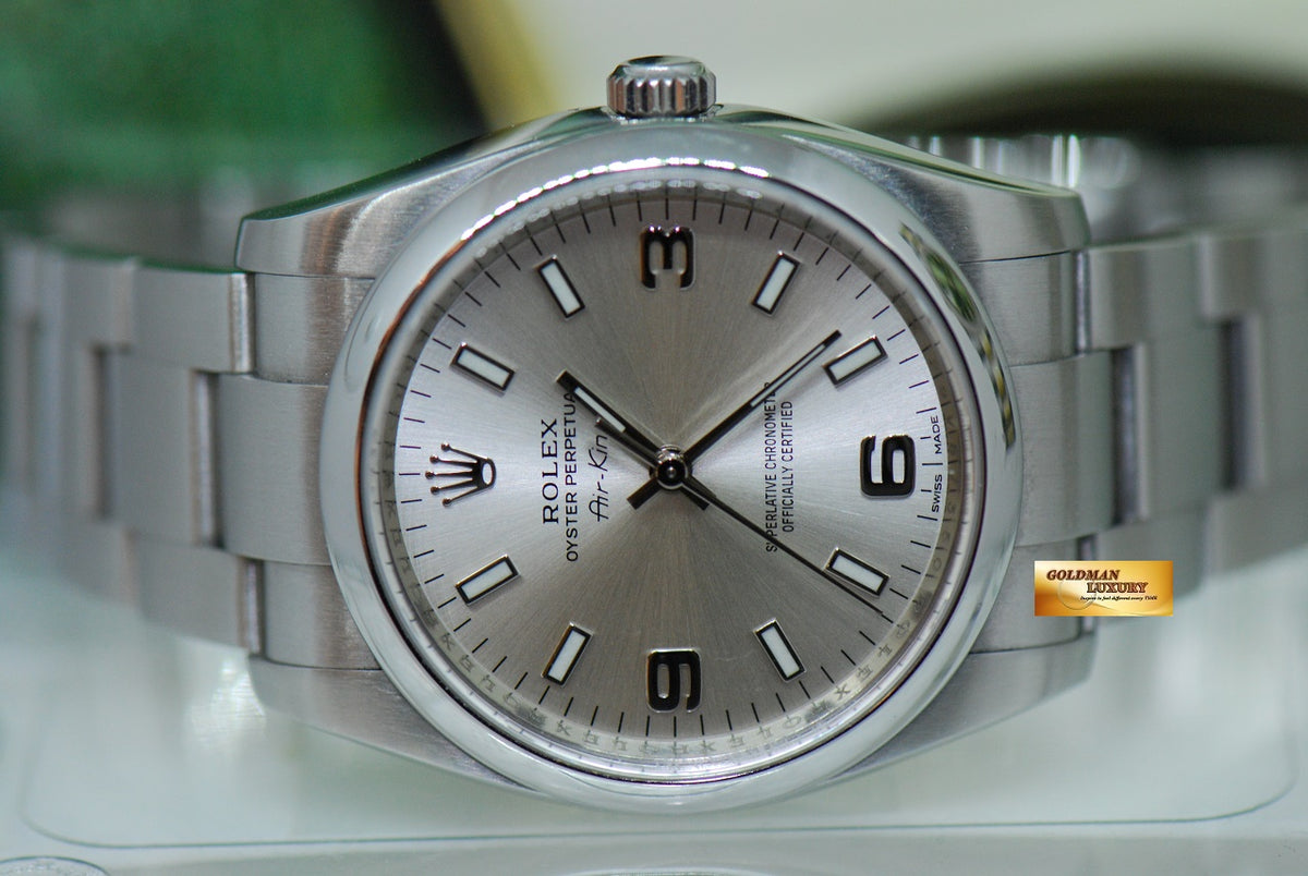 [SOLD] ROLEX OYSTER AIR-KING 34mm SILVER AUTOMATIC 114200 (MINT)