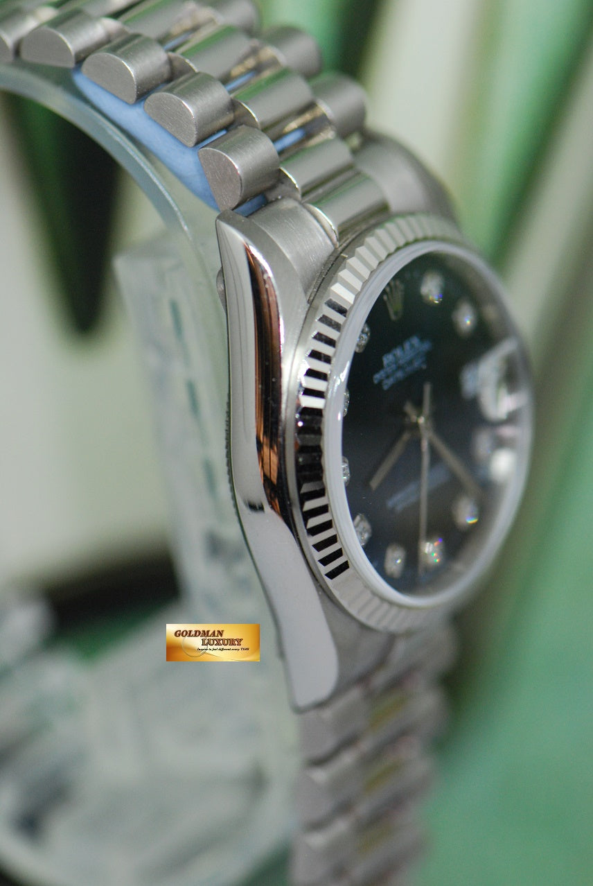 [SOLD] ROLEX OYSTER DATEJUST 30mm 18K WHITE GOLD BLUE DIAMOND DIAL 78279 (MINT)