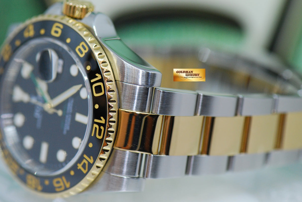 [SOLD] ROLEX OYSTER PERPETUAL GMT-MASTER II HALF-GOLD CERAMIC BLACK 116713LN (MINT)