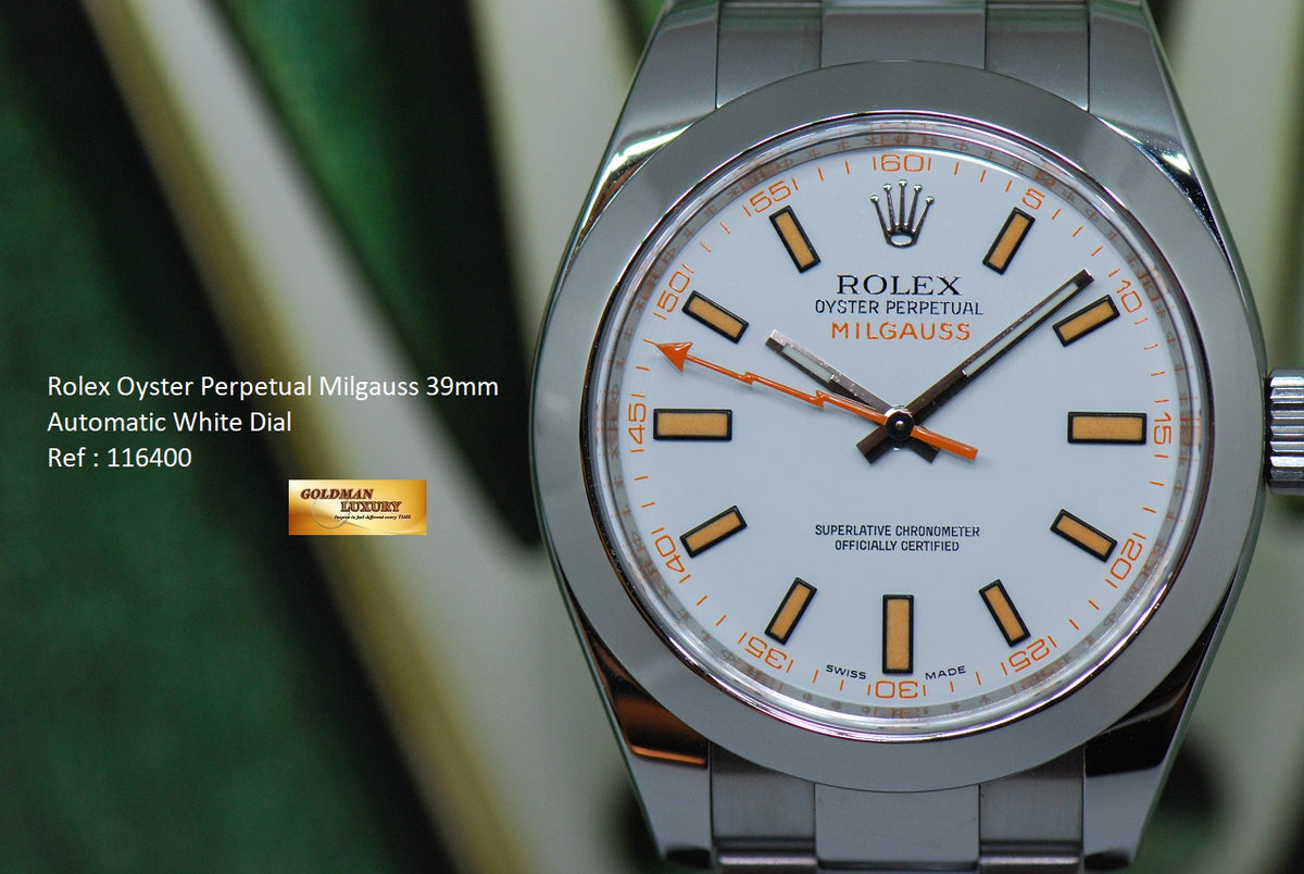 [SOLD] ROLEX OYSTER PERPETUAL MILGAUSS SS WHITE AUTOMATIC 116400 (UNWORN)