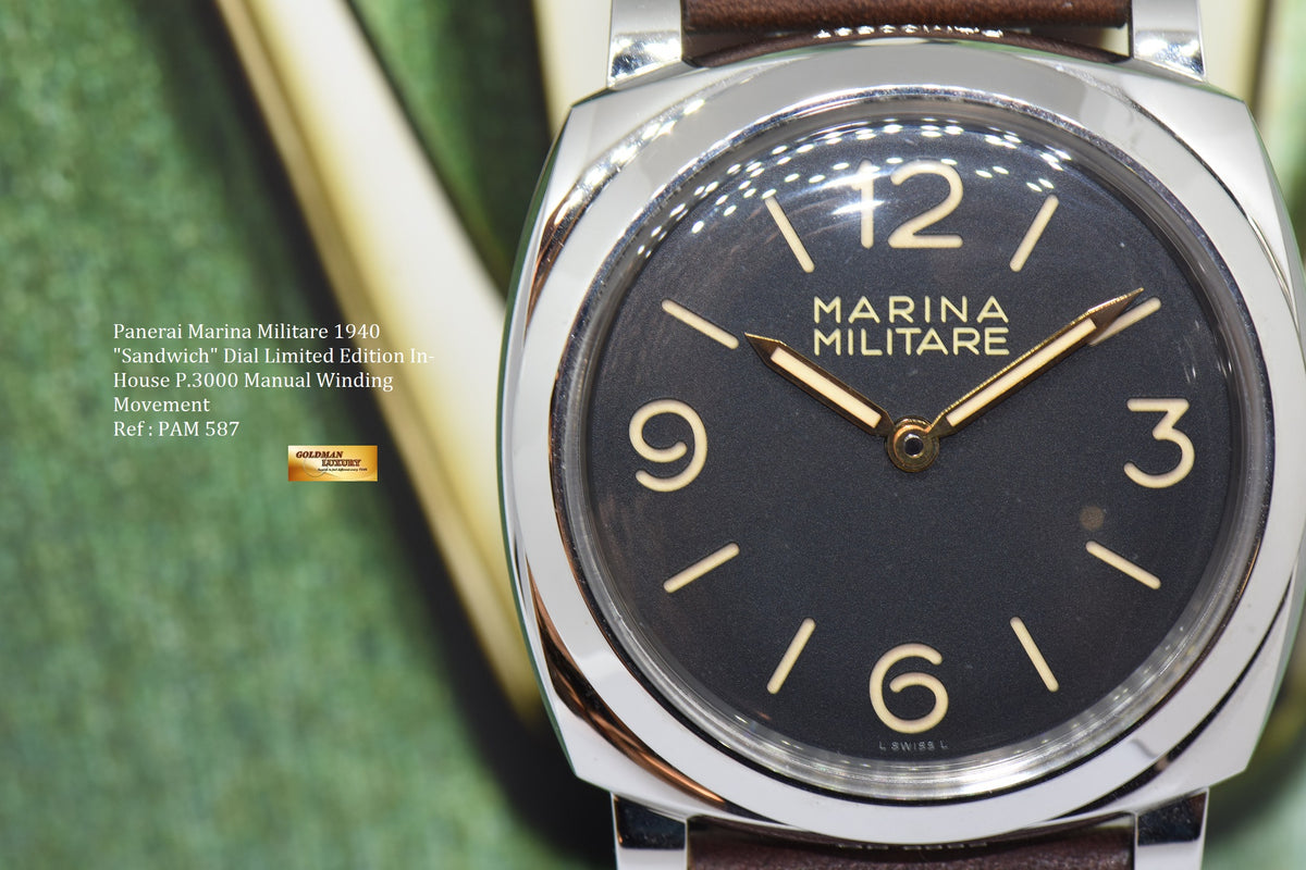 [SOLD] PANERAI MARINA MILITARE 1940 SS 47mm MANUAL LIMITED EDITION PAM 587 (UNWORN)