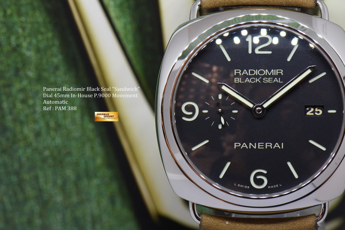 [SOLD] PANERAI RADIOMIR BLACK SEAL 45mm IN-HOUSE P.9000 AUTOMATIC PAM 388 (MINT)