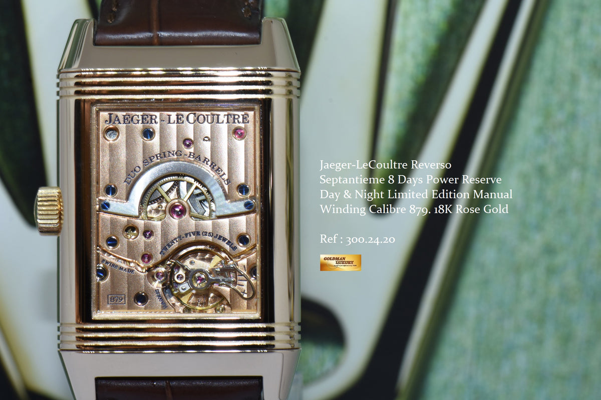 [SOLD] JLC SEPTANTIEME REVERSO 8 DAYS POWER RESERVE DAY/NIGHT 18K ROSE GOLD CALIBRE 879 MANUAL WINDING 300.24.20 (MINT)