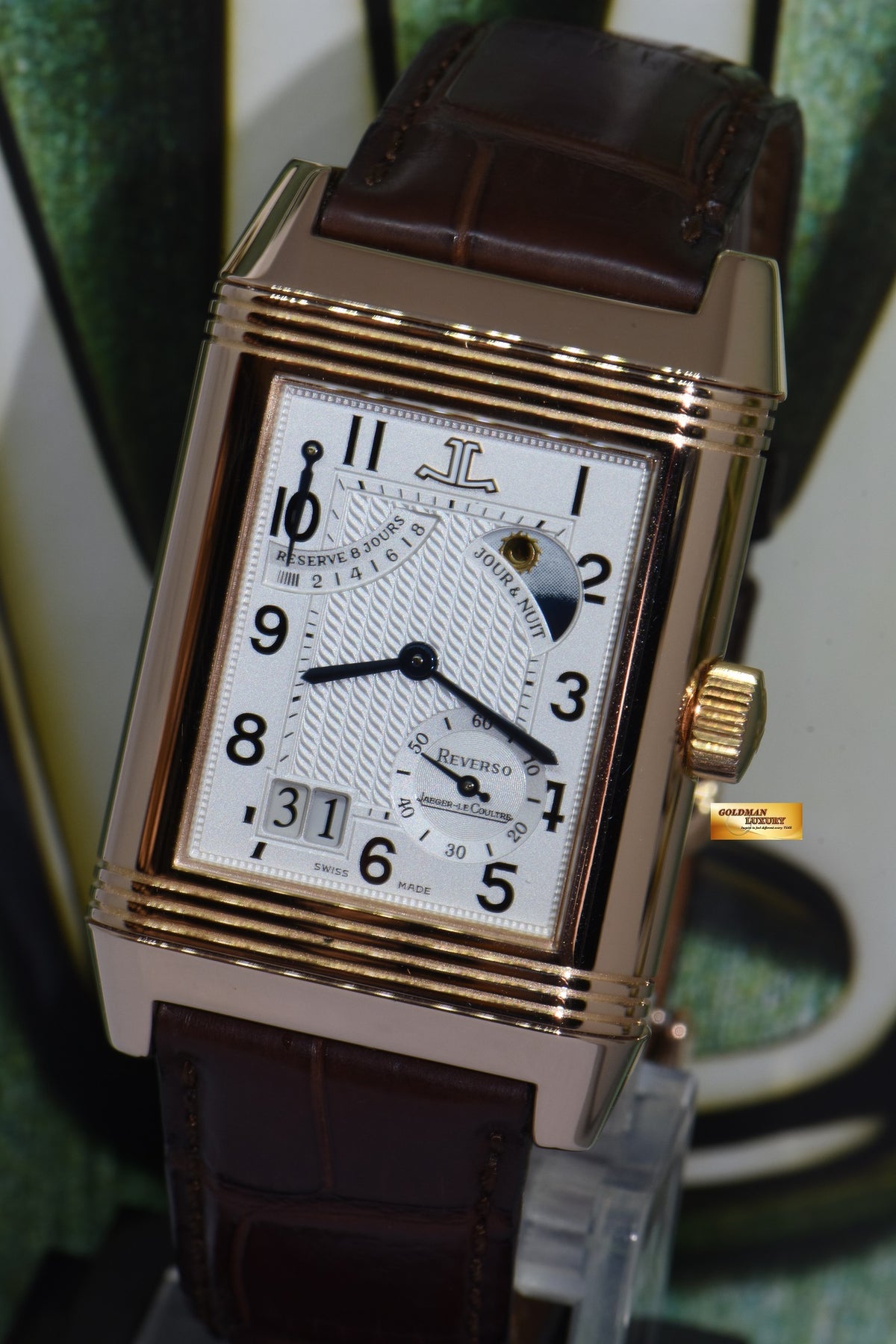 [SOLD] JLC SEPTANTIEME REVERSO 8 DAYS POWER RESERVE DAY/NIGHT 18K ROSE GOLD CALIBRE 879 MANUAL WINDING 300.24.20 (MINT)