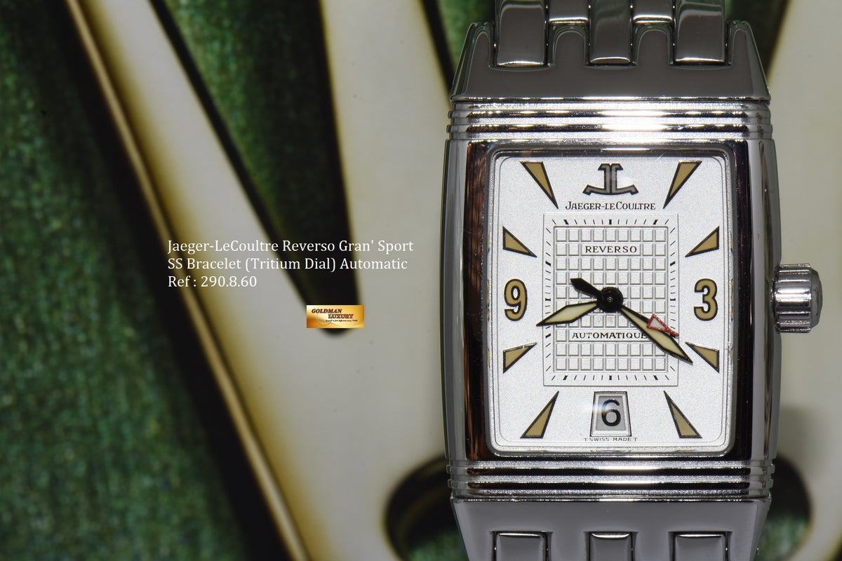 [SOLD] JLC REVERSO GRAN’ SPORT SS BRACELET AUTOMATIC (TRITIUM DIAL) 290.8.60 (MINT)
