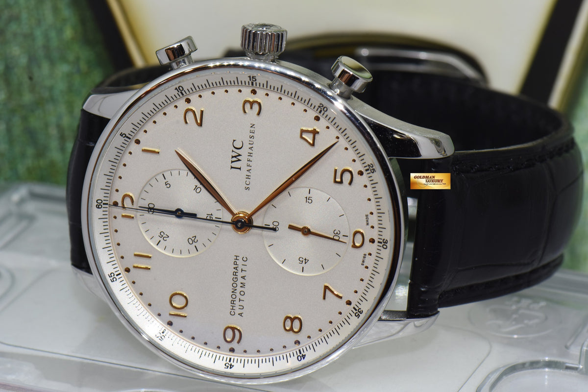[SOLD] IWC PORTUGUESE CHRONOGRAPH 41mm SILVER AUTOMATIC IW3714 (NEAR MINT)
