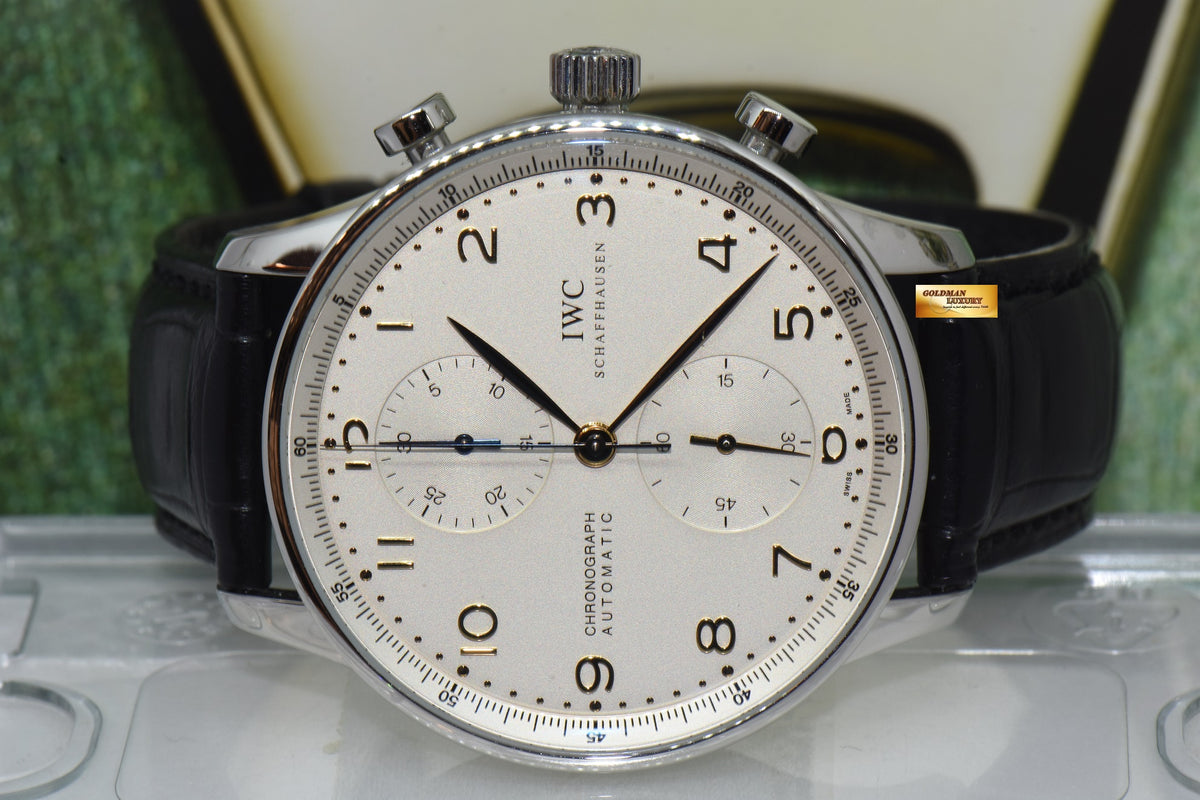 [SOLD] IWC PORTUGUESE CHRONOGRAPH 41mm SILVER AUTOMATIC IW3714 (NEAR MINT)