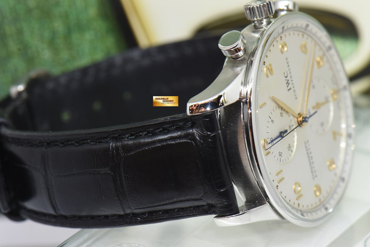 [SOLD] IWC PORTUGUESE CHRONOGRAPH 41mm SILVER AUTOMATIC IW3714 (NEAR MINT)